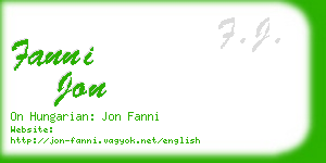 fanni jon business card